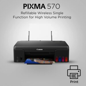 Canon PIXMA G570 Print
ISO standard print speed (A4): up to 3.9 images per minute black / colour
Wireless, Wireless PictBridge, Mopria, AirPrint, Direct Wireless
Recommended monthly print volume (10.2 x 15.2cm (4R) photos): 50 to 250 prints