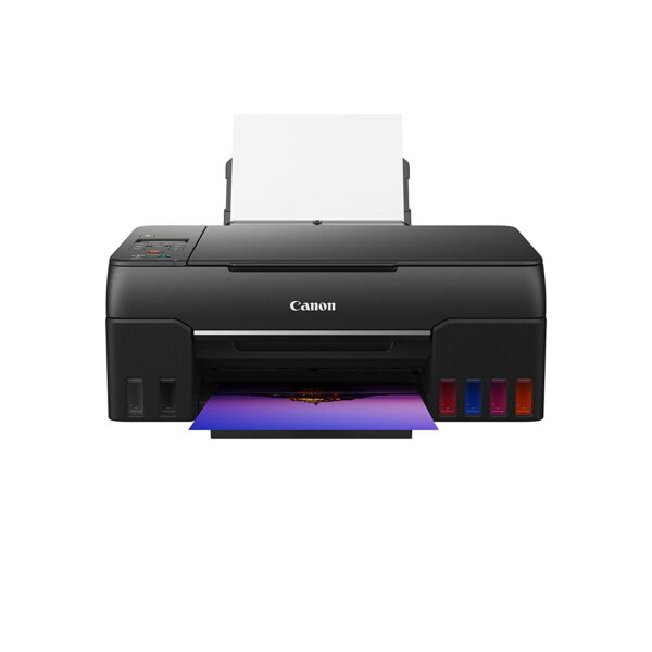 Canon PIXMA G670 All-in-One 6-Colour Inktank Wi-Fi Photo Printer, Black, Standard Print, Scan, Copy
ISO standard print speed (A4): up to 3.9 images per minute black / colour
Wireless, Wireless PictBridge, Mopria, AirPrint, Direct Wireless
Recommended monthly print volume (10.2 x 15.2cm (4R) photos)): 50 to 250 prints - Image 7