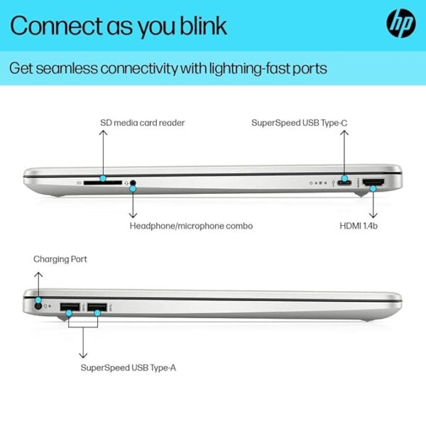 HP 15s-fq5326TU/Intel 12th Gen i3-1215U/8GB  /512GB SSD/(Intel UHD Graphics)(Windows 11 Microsoft office Home & Student Edition 2021)(Island KBD with N Pad)(15.6 FHD  Narrow Border /NSV) - Image 2