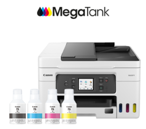 Canon MAXIFY GX4070 Print, Scan, Copy, Fax
Print Speed (A4, ISO): up to 18 / 13 images per minute (mono/colour)
Wi-Fi, LAN, AirPrint, Mopria, Direct Wireless
Recommended Monthly Print Volume: 300 ? 2 500 pages